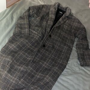 Zara long plaid coat oversized